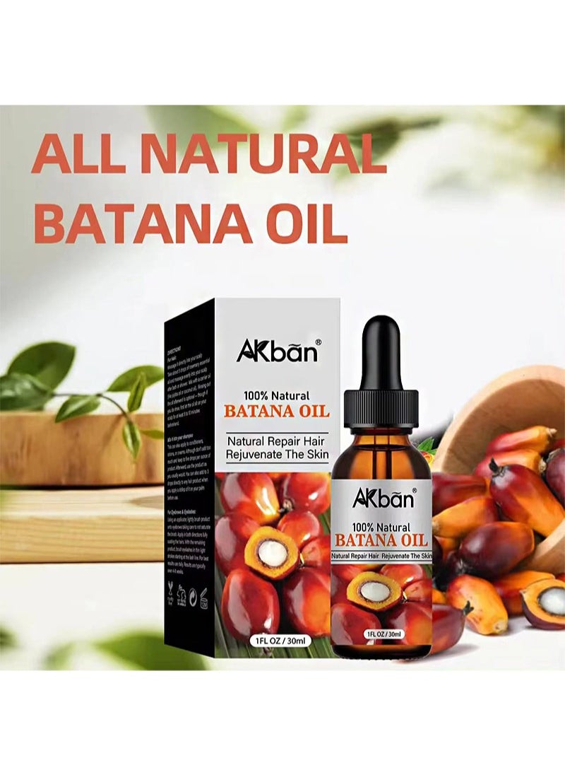 AKban - 100% Natural Batana Oil，For hair growth, eyelashes and eyebrows, 100% natural for hair loss, repair, aromatherapy moisturizing massage oil, carrier oil, hair oil, body oil (30ml) - Image 1