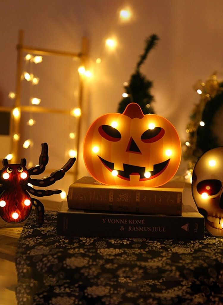 Salla Halloween Pumpkin Orange with LED Lights 20x16cm - Image 4
