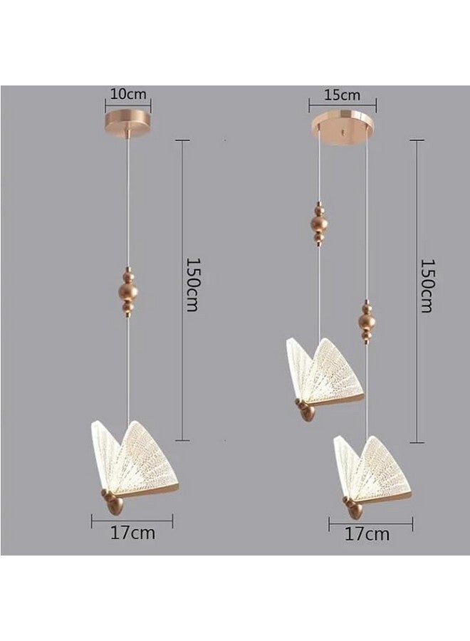 CORAL TREE-New Luxury Butterfly Pendant Lights for Living Room Bedroom Bedside for Indoor Lights Hanging Wall Lamp (Golden) - Image 5