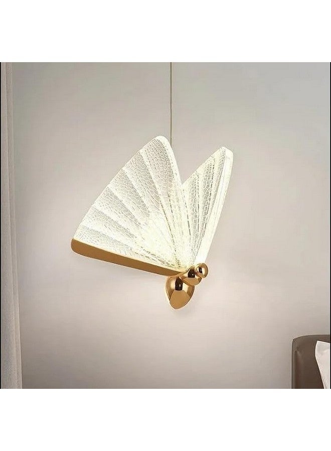 CORAL TREE-New Luxury Butterfly Pendant Lights for Living Room Bedroom Bedside for Indoor Lights Hanging Wall Lamp (Golden) - Image 2