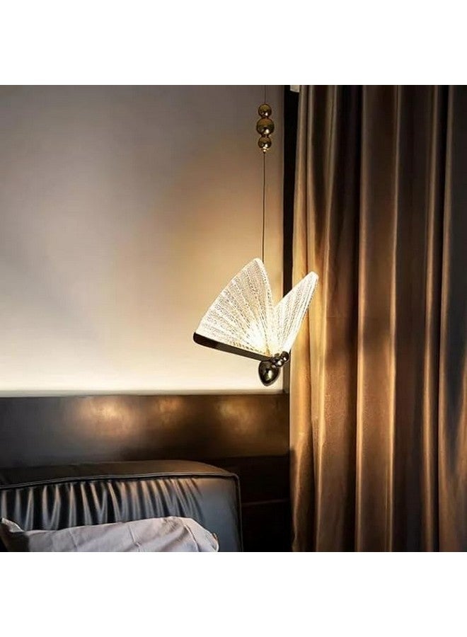 CORAL TREE-New Luxury Butterfly Pendant Lights for Living Room Bedroom Bedside for Indoor Lights Hanging Wall Lamp (Golden) - Image 1
