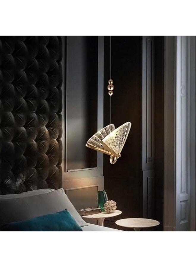 CORAL TREE-New Luxury Butterfly Pendant Lights for Living Room Bedroom Bedside for Indoor Lights Hanging Wall Lamp (Golden) - Image 4