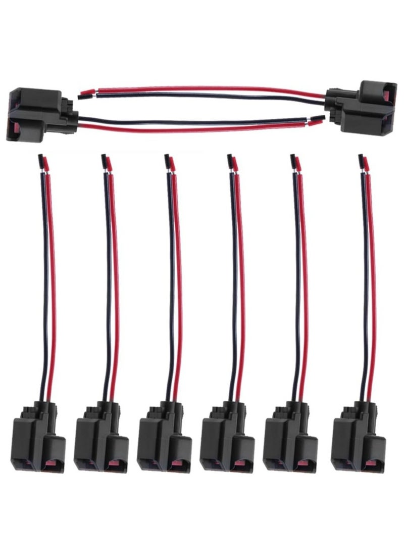 TLAXCA 8 Pack Fuel Injector Kits Pigtail Connector Plug Wire EV6 Replacement for Ford F150 1999-2016 F250 1999-2013 Crown Victoria 1999-2011 Mustang 2002-2013  - Image 2