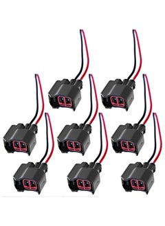 TLAXCA 8 Pack Fuel Injector Kits Pigtail Connector Plug Wire EV6 Replacement for Ford F150 1999-2016 F250 1999-2013 Crown Victoria 1999-2011 Mustang 2002-2013  - Image 1