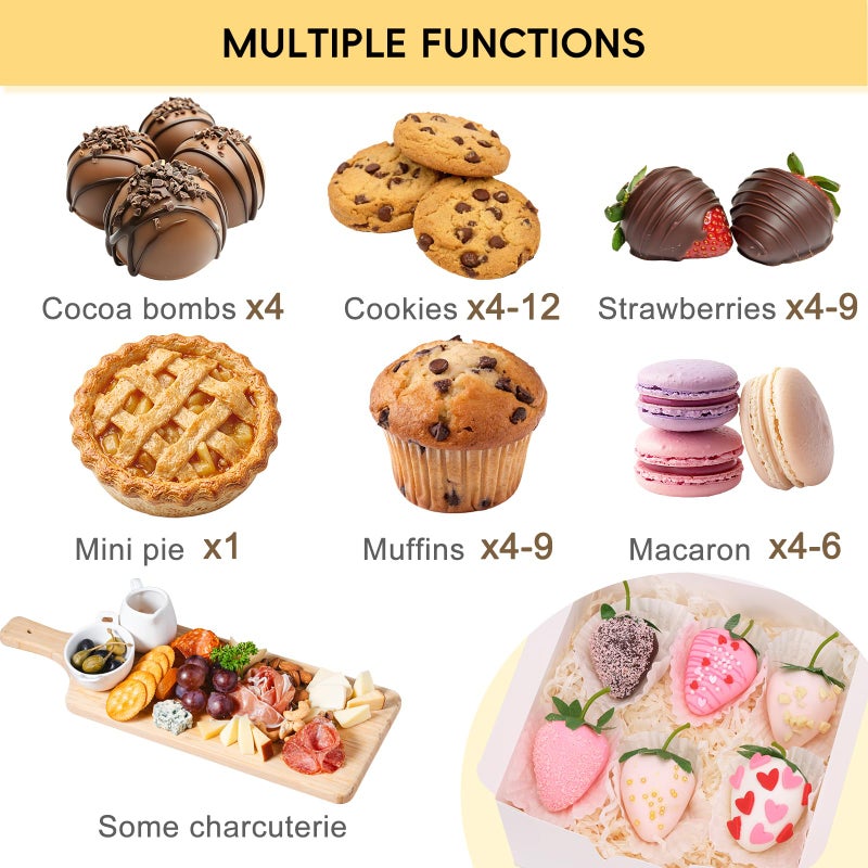 TOMNK 16pcs Cookie Boxes with Window, 6x6x3 Inches Bakery Boxes for Treats, Chocolate Covered Strawberries, Cupcake, Pastry(with Stickers) - Image 4