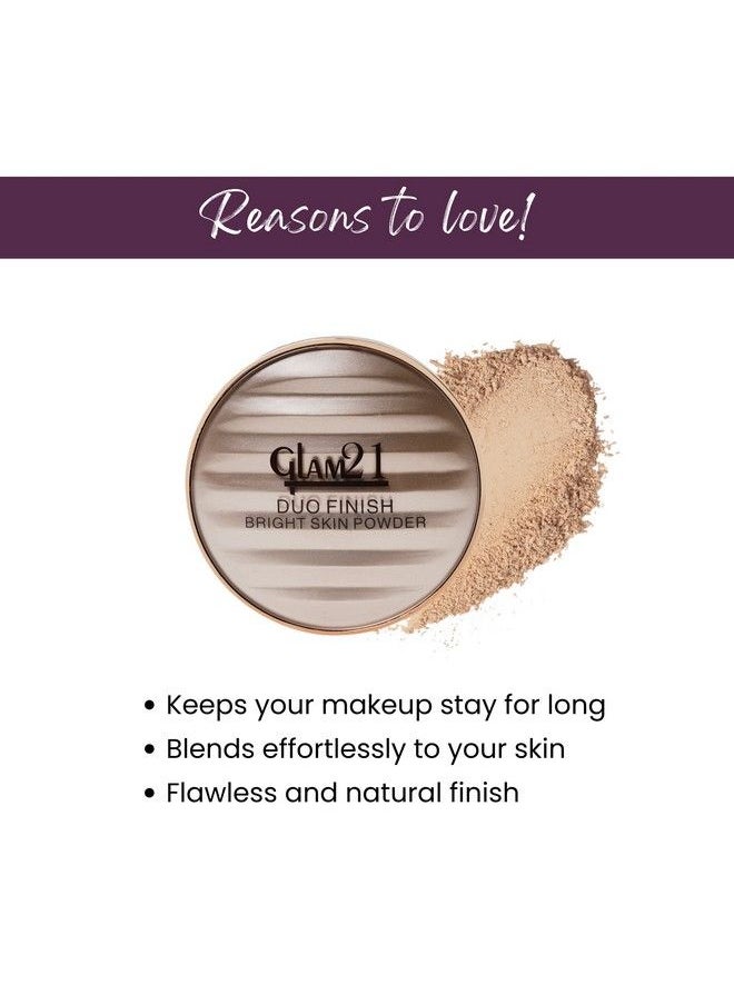 Glam 21 Glam21 Duo Finish 2In1 Compact Powder (Cp8001); Smooth Satin Texture ; Longlasting Mate Finish; All Skin Type ; Light Linen01  - Image 4
