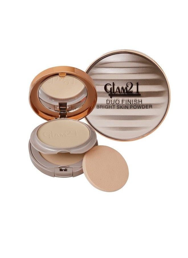 Glam 21 Glam21 Duo Finish 2In1 Compact Powder (Cp8001); Smooth Satin Texture ; Longlasting Mate Finish; All Skin Type ; Light Linen01  - Image 1