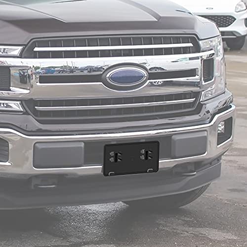 KEWISAUTO Front License Plate Frame for F150 18-20, Black Front Bumper License Plate Bracket Holder Cover for Ford F150 2018-2020 Accessories (1PCS, Replace #JL3Z-17A385-BA) - Image 2