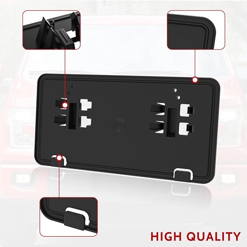 KEWISAUTO Front License Plate Frame for F150 18-20, Black Front Bumper License Plate Bracket Holder Cover for Ford F150 2018-2020 Accessories (1PCS, Replace #JL3Z-17A385-BA) - Image 4