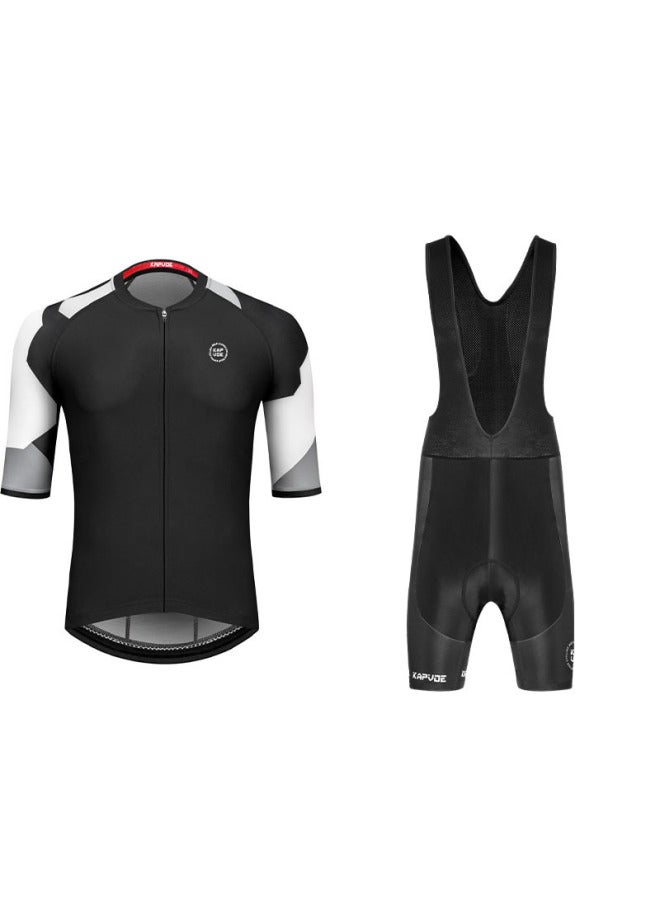 Mid-sleeve Riding Clothing Strap Pants Summer Suit Road Bike Bike Bike Breathable Men's Top