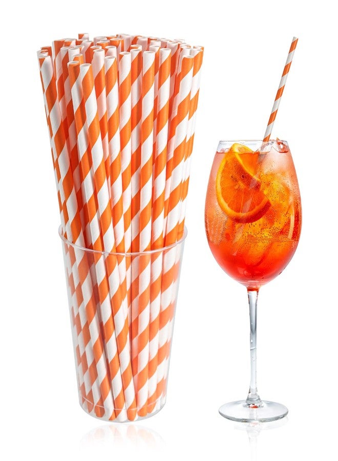 Runhike Spritz Straws Compatible with Aperol,Disposable and Cocktail Straws Compatible with Aperol,100pcs,Orange - Image 1