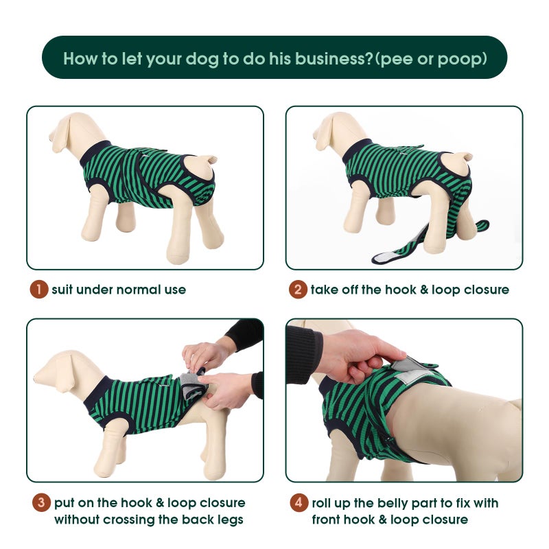 Kuoser Recovery Suit for Dogs Cats After Surgery, Professional Pet Recovery Shirt Dog Abdominal Wounds Bandages, Substitute E-Collar & Cone,Prevent Licking Dog Onesies Pet Surgery Recovery Suit - Image 4