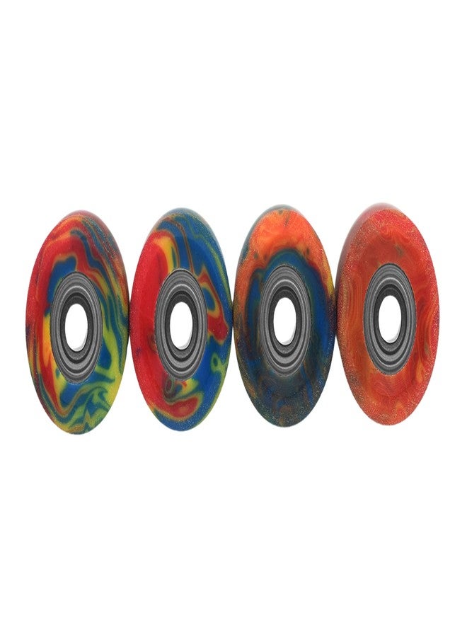 Teak Tuning Apex 61D Urethane Fingerboard Wheels - Mini Shorty Shape, 6.6mm Diameter - ABEC-9 Stealth Bearings - Made in The USA - Tie Dye Swirl Colorway - Image 3