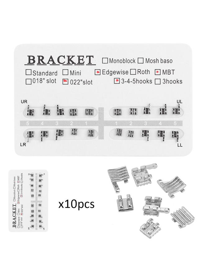 Thoraya 10 Packs Metal Dental Teeth Orthodontics Brackets Braces 022" Slot 3-4-5 Hooks  - Image 3