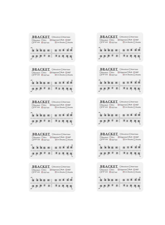 Thoraya 10 Packs Metal Dental Teeth Orthodontics Brackets Braces 022" Slot 3-4-5 Hooks  - Image 1