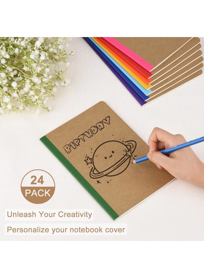 ZCZN Composition Notebooks Bulk, A5 Kraft Cover Lined Journals with Rainbow Spines for School, Business, Work and Daliy Use (24, 8 colors) - Image 4