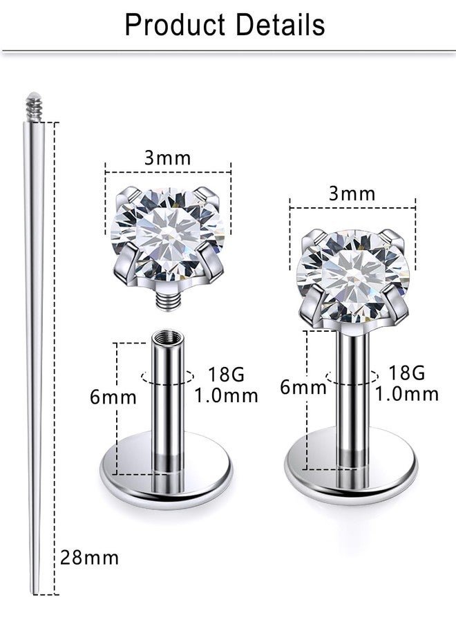Cisyozi 18G F136 Titanium Flat Back Nose Ring Stud Piercing Jewelry Hypoallergenic Flatback Screw on in Nose Stud Ring Short Bar Straight Medical Implant Surgical Steel Nose Piercin Jewelry Women Men - Image 3