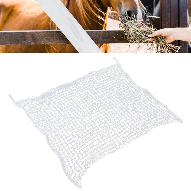 Slow Feeder Hay Net Bag - 60*90cm PE Woven Rope High Capacity Mesh Hole Bag for Equine Feeding & Forage Storage - Image 1