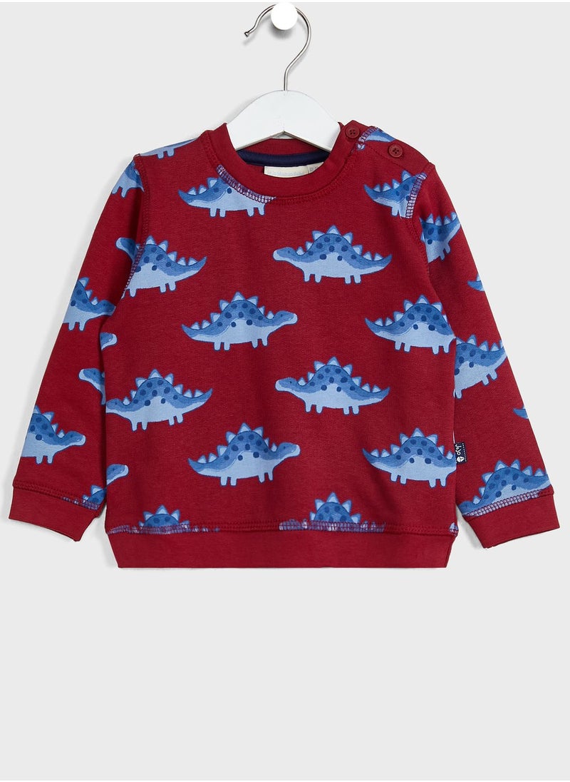 JoJo Maman Bebe - Kids Stegosaurus Print Sweatshirt - Image 1