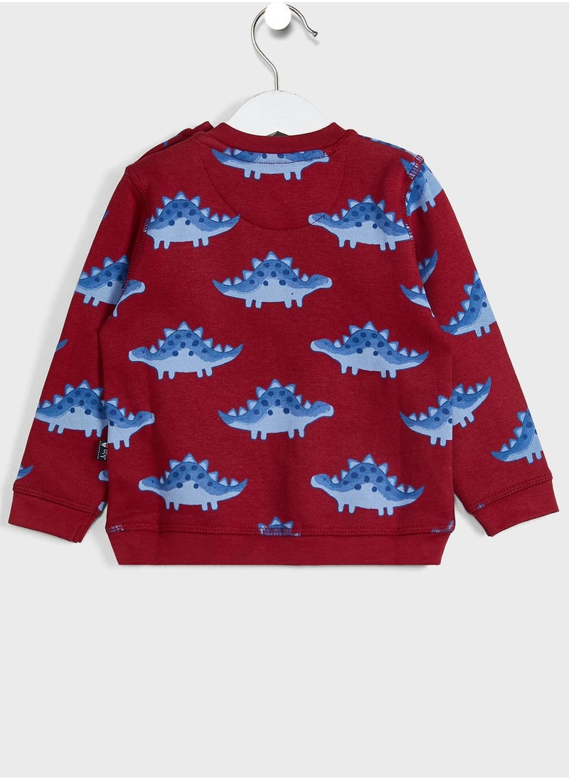 JoJo Maman Bebe - Kids Stegosaurus Print Sweatshirt - Image 1