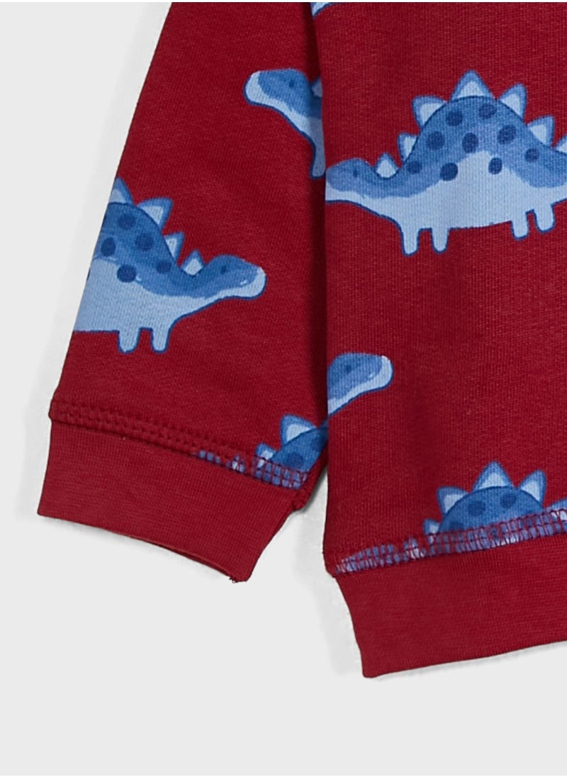 JoJo Maman Bebe - Kids Stegosaurus Print Sweatshirt - Image 1