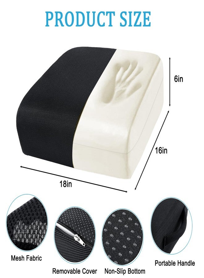 MINUPWELL 6" Extra Thick Office Chair Cushion, 2 Layers Memory Foam Adult Booster Seat Cushion, Thick Wheelchair Cushions, Thick Adult Booster seat Chair Cushion for Car Seat - 18x16x6in -（Black） - Image 2