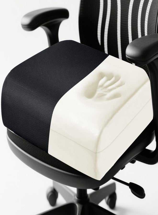 MINUPWELL 6" Extra Thick Office Chair Cushion, 2 Layers Memory Foam Adult Booster Seat Cushion, Thick Wheelchair Cushions, Thick Adult Booster seat Chair Cushion for Car Seat - 18x16x6in -（Black） - Image 1
