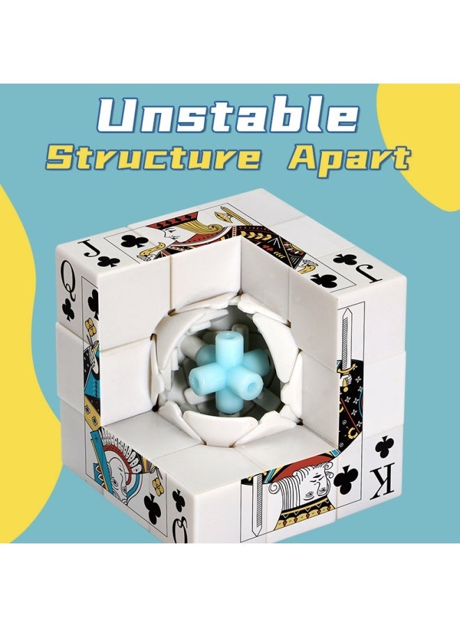 A standard 3x3 magic cube with playing card faces, Quick-Solving Rubik's Cube Educational Toy Sensory Toy Adult Children 8 9+ Boys Birthday Gift. - Image 4