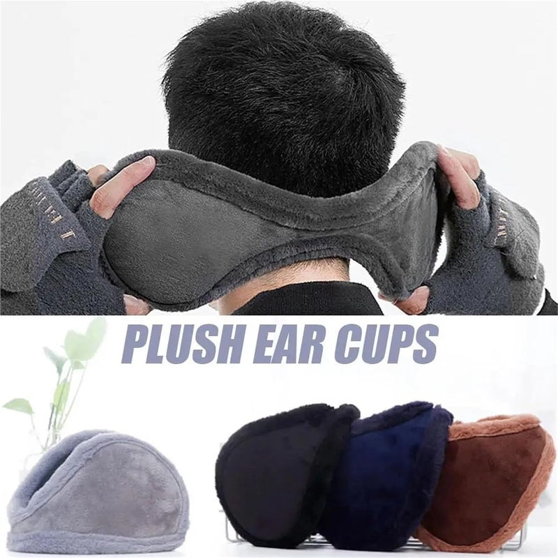 Winter Warm Fur Earmuffs For Men Women Velvet Ear Muffs Thicken Warmer Ear Cover Outdoor Cycling Ski Plush Ear Protection Cover(Gray) - Image 2