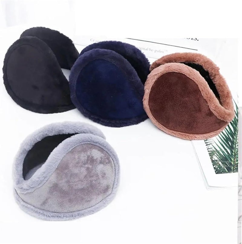 Winter Warm Fur Earmuffs For Men Women Velvet Ear Muffs Thicken Warmer Ear Cover Outdoor Cycling Ski Plush Ear Protection Cover(Gray) - Image 4