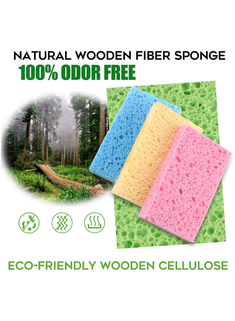 Cuken 7 Pieces Dishwashing Sponges, Kitchen Colorful Dish washing Sponge, Biodegradable Natural Sponge - Image 4