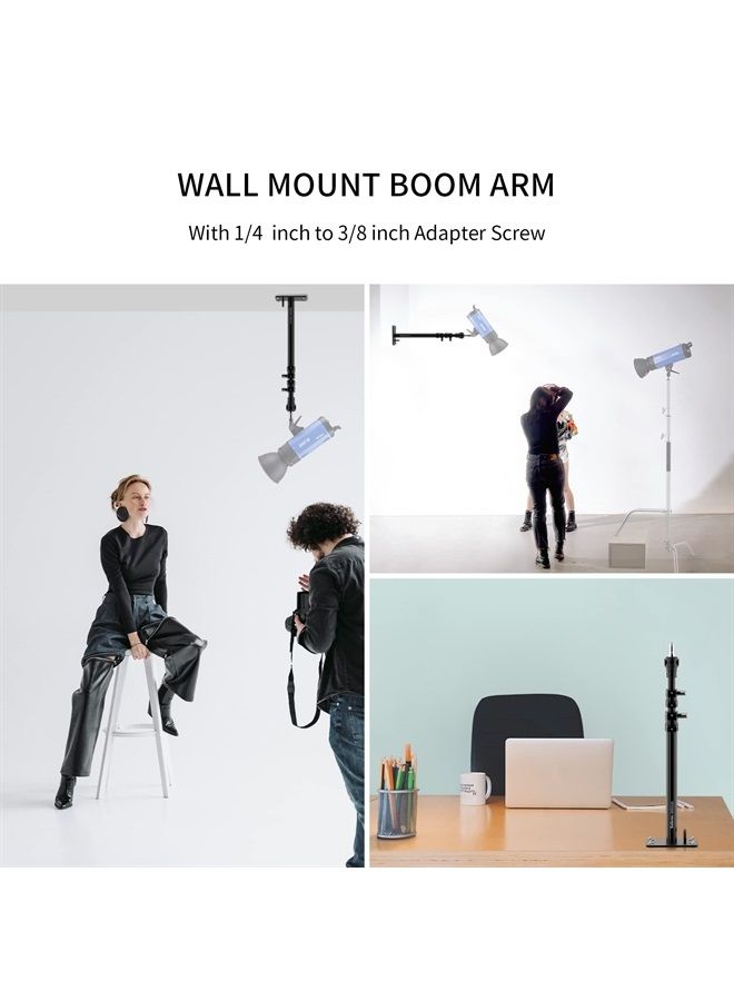 Selens Camera Wall Mount Ring Light Boom Arm, Overhead Light Mounting 39 inch for Photo Studio Video Ring Light, Strobe Light, Flash, Softbox, Reflector, 2 Pack - Image 2