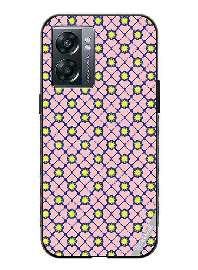 VR CREATIVE Protective Case Cover For Oppo A57 5G Abstract Clover Leaves Geometric Retro Design Multicolour - Image 1