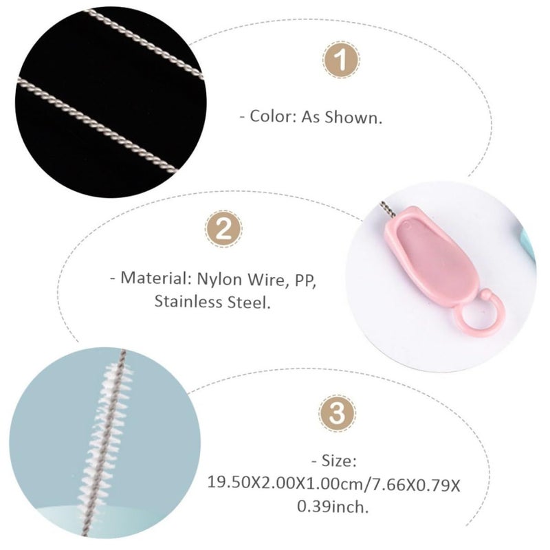 18pcs Stainless Steel Straw Brush Multi Nylon Cleaners Set For Water Bottles And Straws Cleaning Tool With 15cm Length Washable Reusable - Image 3
