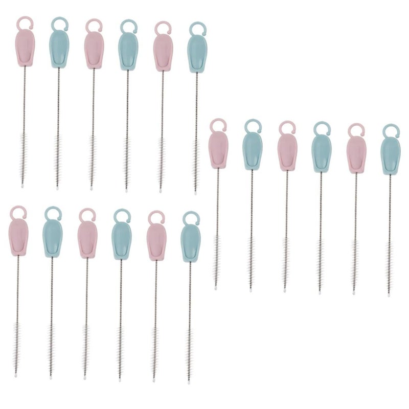 18pcs Stainless Steel Straw Brush Multi Nylon Cleaners Set For Water Bottles And Straws Cleaning Tool With 15cm Length Washable Reusable - Image 2