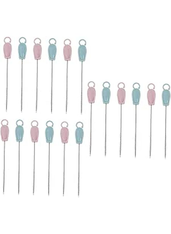18pcs Stainless Steel Straw Brush Multi Nylon Cleaners Set For Water Bottles And Straws Cleaning Tool With 15cm Length Washable Reusable - Image 1