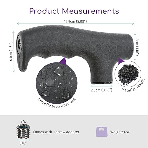 CamDesign Monopod Handle Adapter Walking Stick Cane Monopod Head Attachment Converter Trekking Pole Handle Grip for Hiking Climbing Photography - Image 3