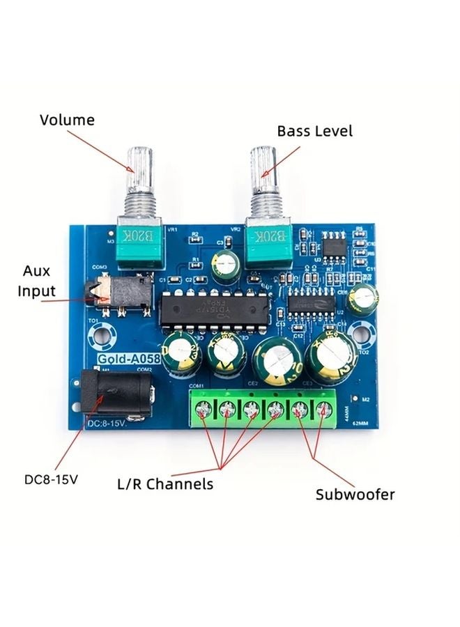 1pc 12V Mini D Class Subwoofer Amplifier Board 2 1 Channel Audio System For Car Desktop - Image 4