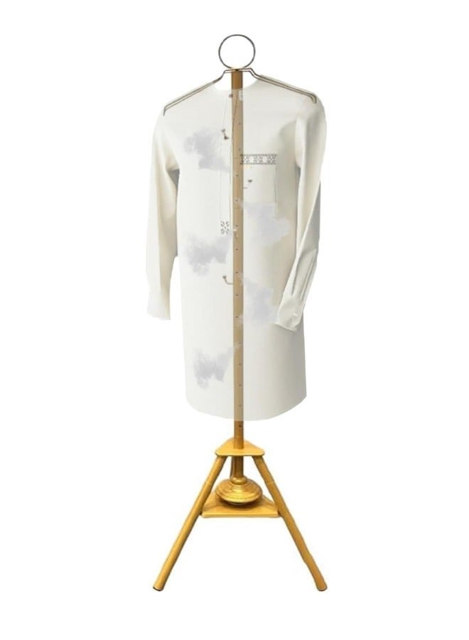 جاجيك 175cm Tall Clothes Incense Burner Stand with Cloth Hooks and Steam Holes | Bakhoor Hanger for Scenting & Steaming Garments – Indoor/Outdoor Use, Freestanding Metal Frame, Golden Finish, Multi-Purpose Hanging Rack - Image 1