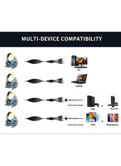 Komc Professional Gaming Headset Surround Sound Music Earphone With Microphone RGB 3.5MM Wired Headphones for PC XBOX PS4 One PC with LED cool Lights  - Image 3