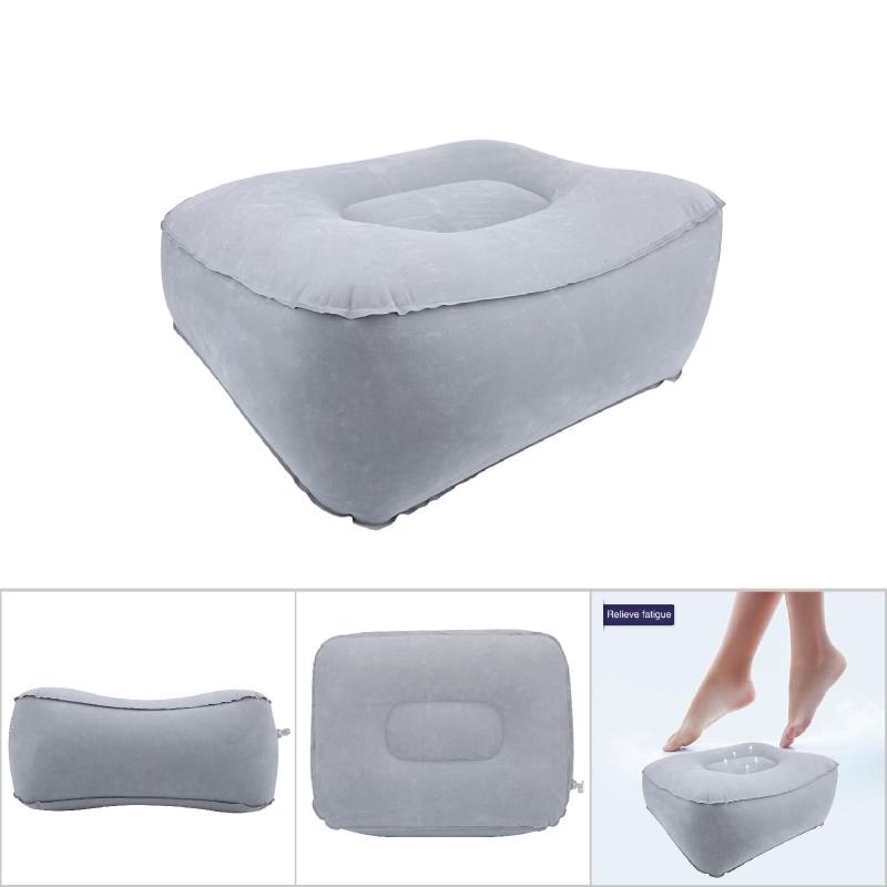 Inflatable Foot Rest Pillow: 99% PVC Flocking Fabric Soft Comfort - Relieve Muscle Soreness Improve Blood Circulation Inflatable Leg Rest for Travel Home Office - Image 5