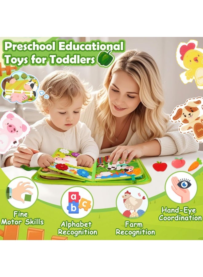 DMG TECH Baby Toys Busy Book for 1 2 3 Year Olds, 20 in 1 Toddlers Montessori Farm Busy Books Travel Toys, Sensory Activity Book Busy Board Educational Toy, Boys Girls Birthday Gift - Image 2