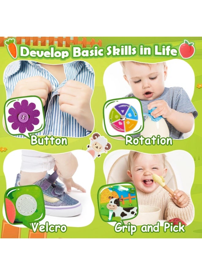 DMG TECH Baby Toys Busy Book for 1 2 3 Year Olds, 20 in 1 Toddlers Montessori Farm Busy Books Travel Toys, Sensory Activity Book Busy Board Educational Toy, Boys Girls Birthday Gift - Image 4