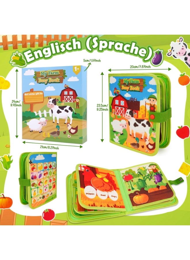 DMG TECH Baby Toys Busy Book for 1 2 3 Year Olds, 20 in 1 Toddlers Montessori Farm Busy Books Travel Toys, Sensory Activity Book Busy Board Educational Toy, Boys Girls Birthday Gift - Image 5