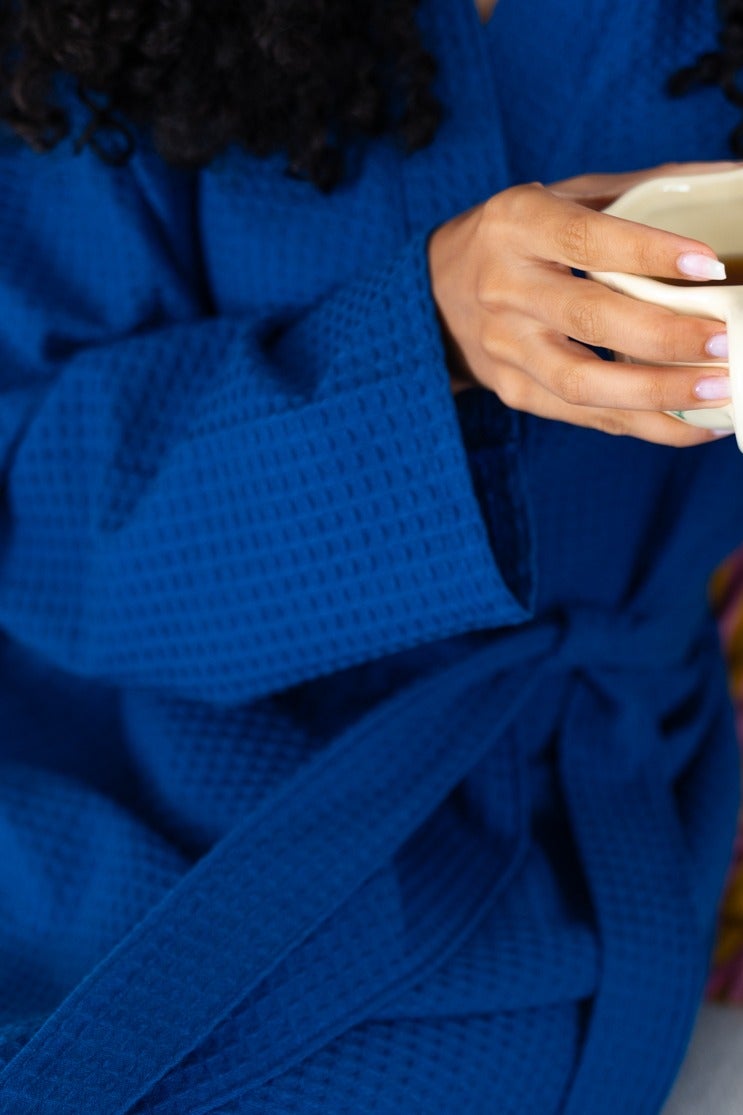 More cottons Waffle Bathrobe light, breathable, and easy to throw Free Size Unisex  - Image 5