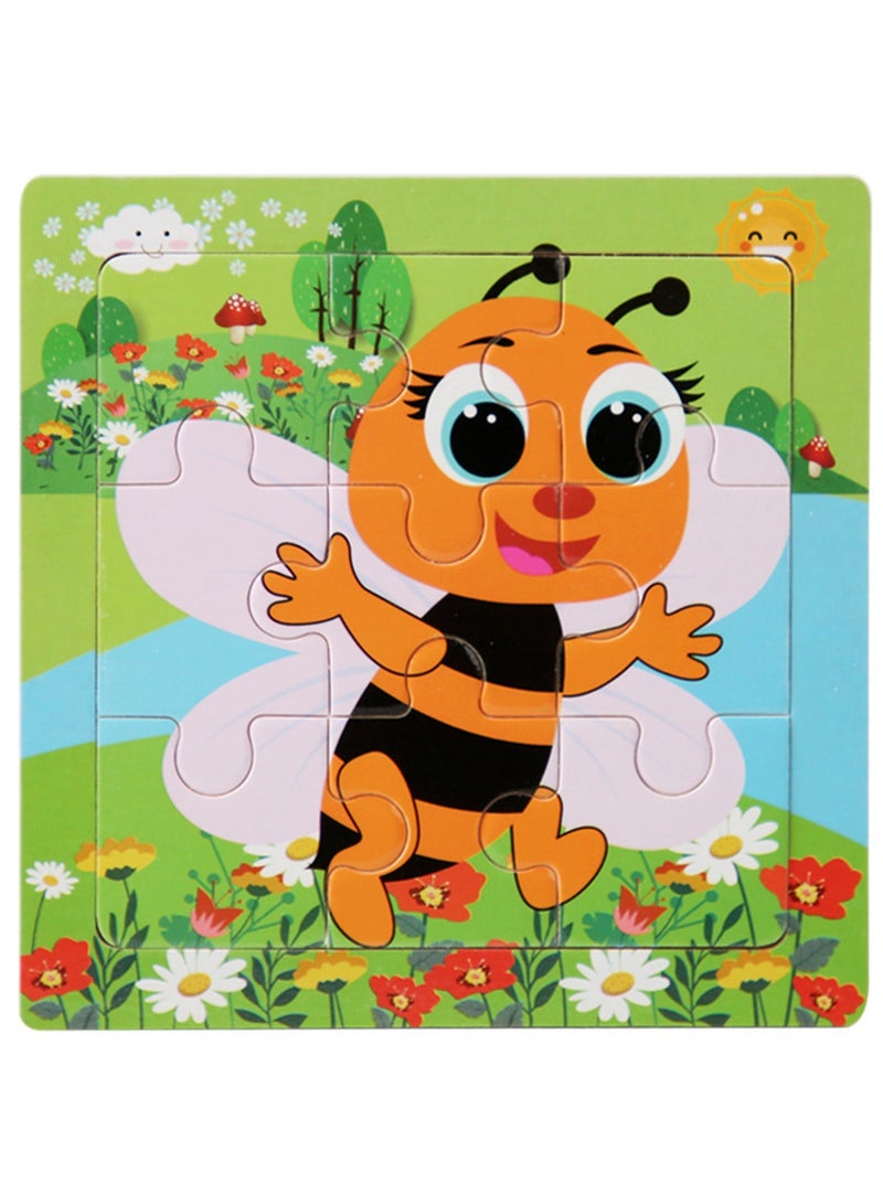 Children's Educational Wooden Cartoon Bee Jigsaw Puzzles Suitable Gift Bag Pack - Image 1