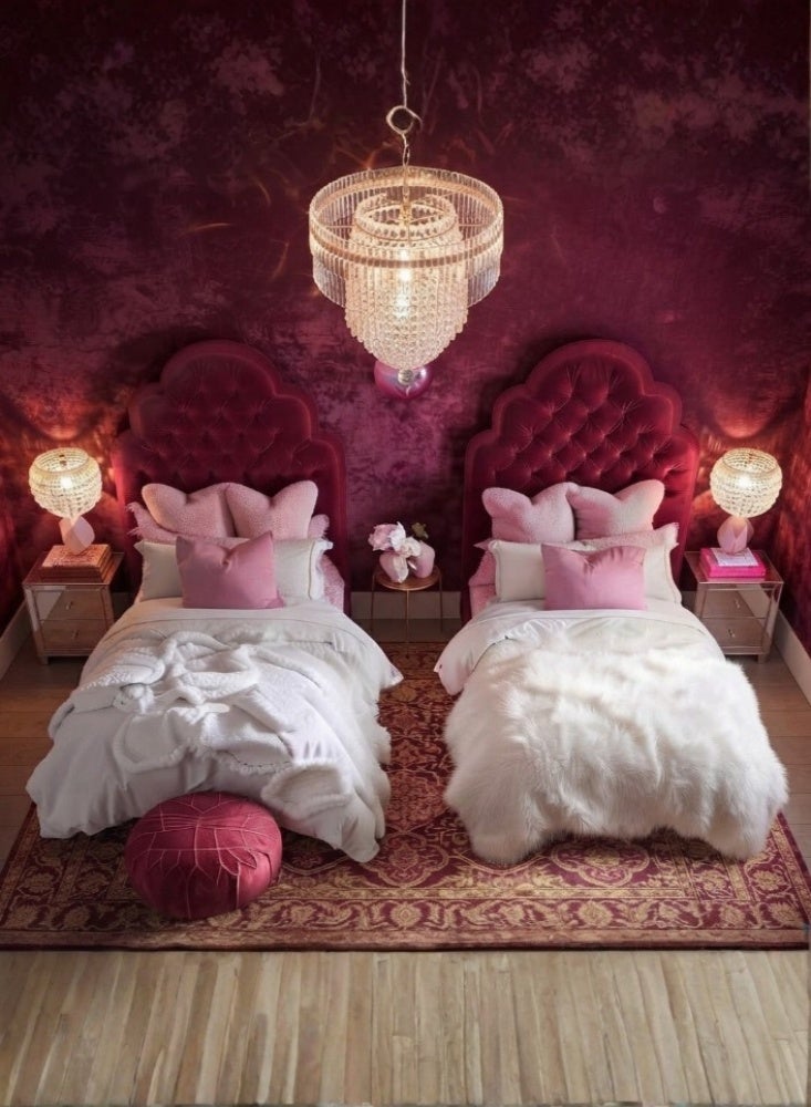 KARNAK Veloura Tufted Kids Bed – Pink - Image 1