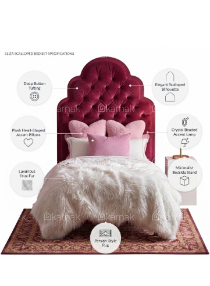 KARNAK Veloura Tufted Kids Bed – Pink - Image 4