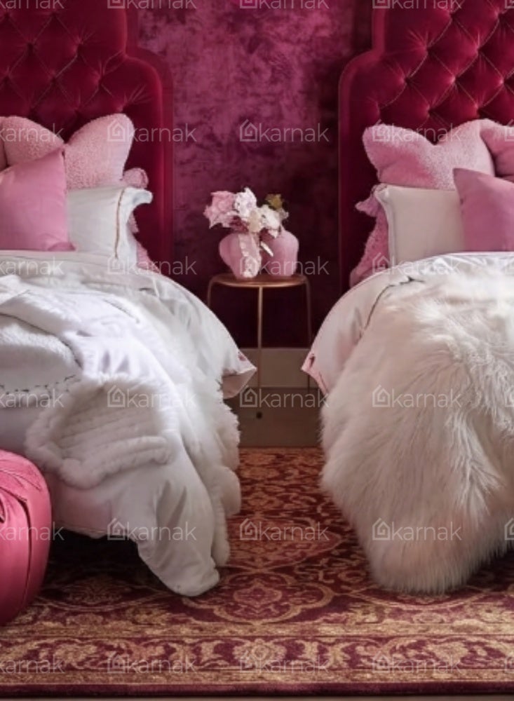 KARNAK Veloura Tufted Kids Bed – Pink - Image 2