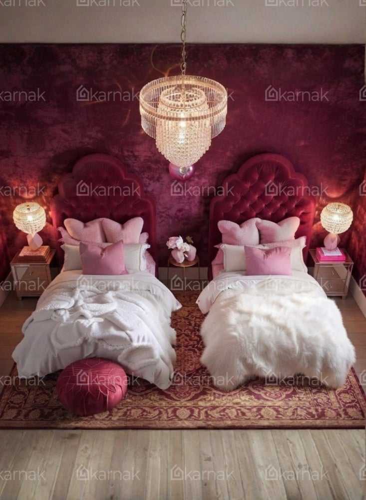 KARNAK Veloura Tufted Kids Bed – Pink - Image 3